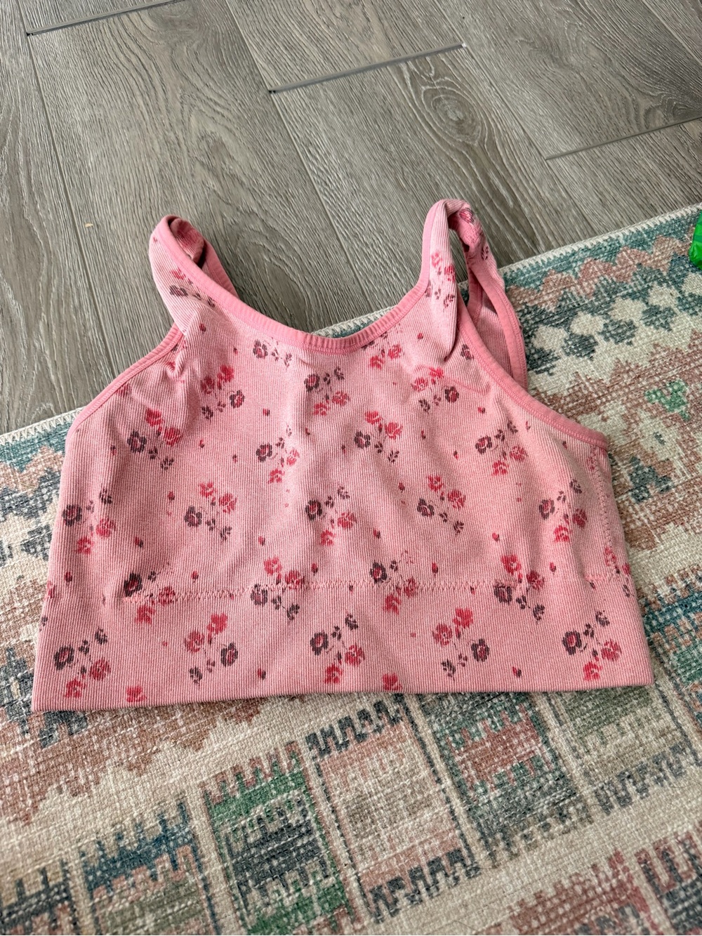 aerie Pink Floral Crop Tank Bralette